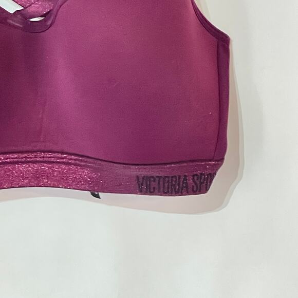 Victoria's Secret Sports Bra Womens 32C Dark Red Strappy Molded Cups Wireless - Picture 4 of 12